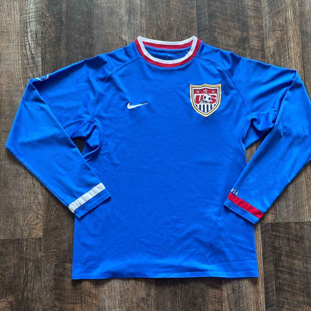 Vintage USA Soccer Jersey LS - Blue, Size M
